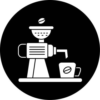 Kahve makinesi simgesi, vektör illüstrasyonu