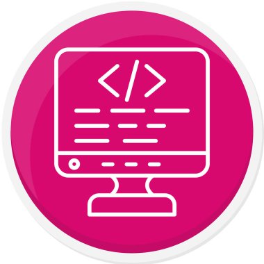 Kodlama. Web simgesi basit illüstrasyon