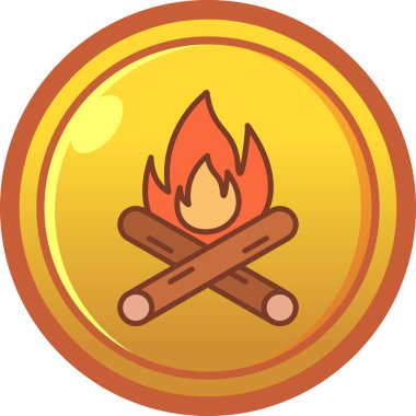 Düz biçimde yanan ahşap simgesi