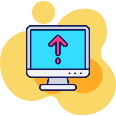 Bilgisayar simgesi. dizin bilgisayar vektör rengi düz izole