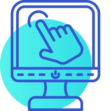 Bir dizüstü bilgisayar simgesinin vektör illüstrasyonu