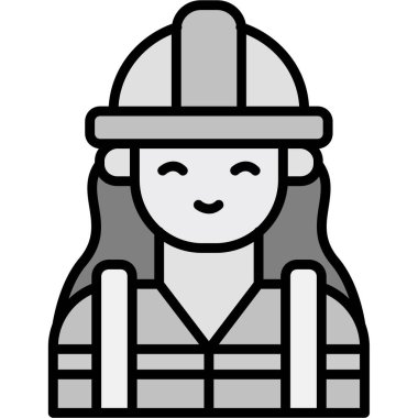 Avatar kız simgesi, vektör illüstrasyonu