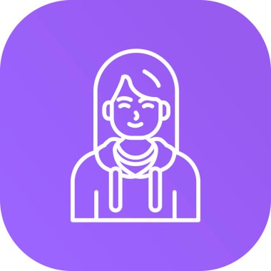 avatar kadın simge vektör çizimi