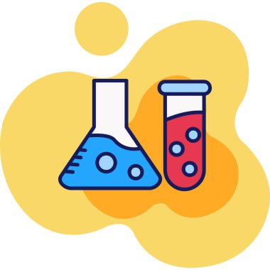 Kimyasal şişe ikonu. Web için matara vektör simgelerinin özet çizimi