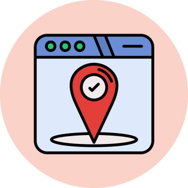 konum haritası gezinme simgesi - taslak biçimi