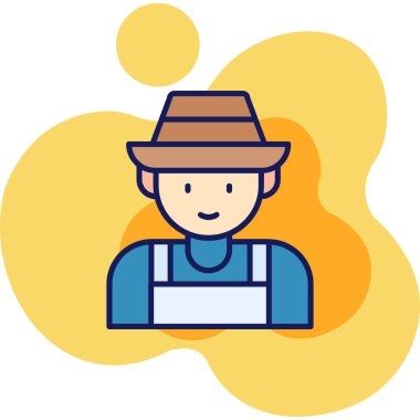 Çiftçi. Web simgesi basit illüstrasyon