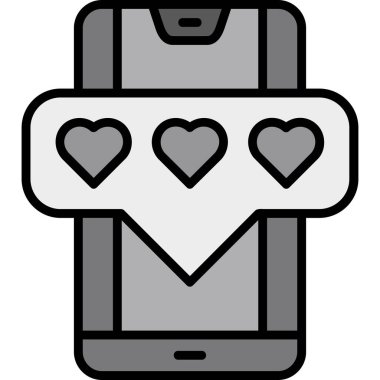 paket kalp aşk simgesi ana hatları biçiminde