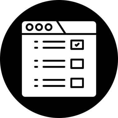 Kontrol listesi simgesi, vektör illüstrasyonu