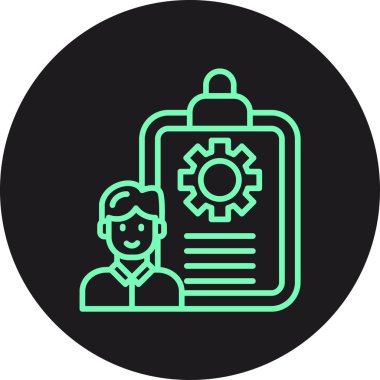 Vites simgesi olan bir adamın vektör çizimi