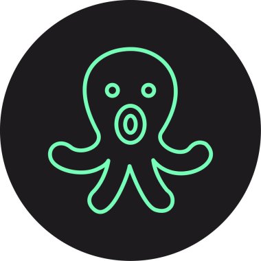 ahtapot simgesi vektör illüstrasyonu