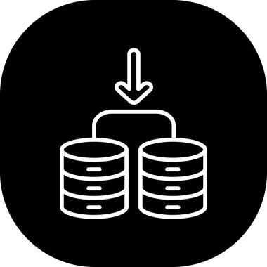 veritabanı simgesi soyut arkaplan grubunda izole edildi