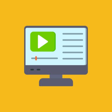 çevrimiçi video çalma simgesi, düz biçim