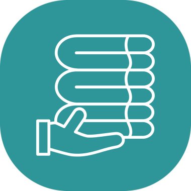 Tokalaşma ikonu. Bu düz yuvarlak kare düğme gri ve cyan renkler kullanır ve beyaz bir arkaplanda izole edilir.