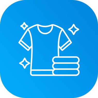 Beyaz arkaplanda mavi tişört ve şort simgesi izole edildi. vektör illüstrasyonu