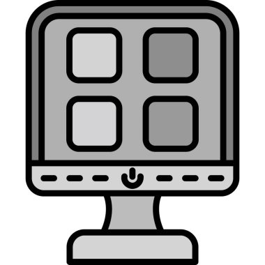 Modern b 'nin vektör illüstrasyonu bilgisayarın simgesinden yoksun