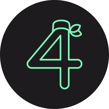 4 numara logo tasarımı şablon çizimi