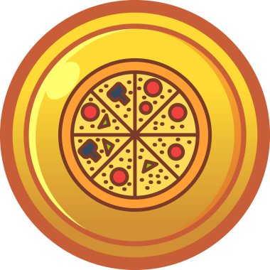 pizza. Web simgesi vektör illüstrasyonu