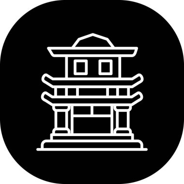 Bir Çin bina simgesinin vektör illüstrasyonu