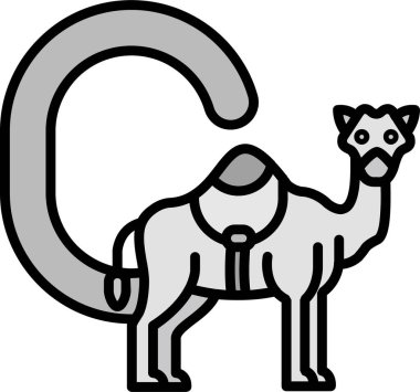 Deve hayvan ikonu. Web için deve vektör simgelerinin özet çizimi