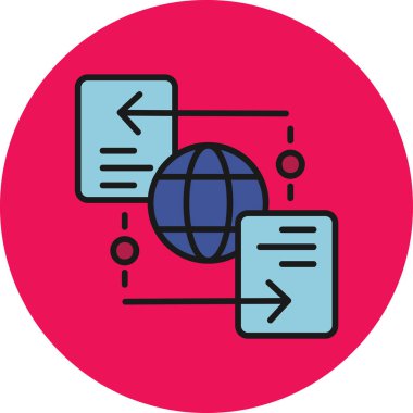 veri aktarım simgesi, vektör illüstrasyonu basit tasarım