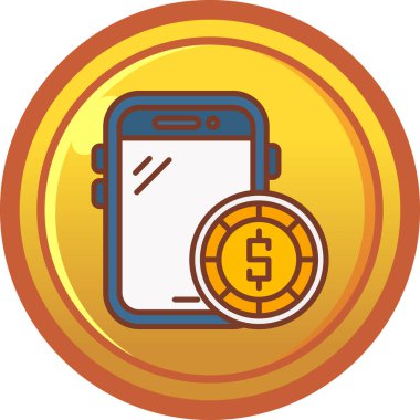 Akıllı telefon simgesine sahip para