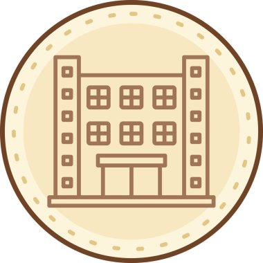 Bina. Web simgesi basit illüstrasyon