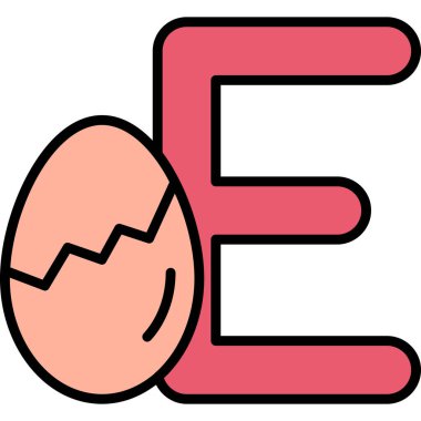 Kırmızı ve beyaz yumurtanın vektör çizimi