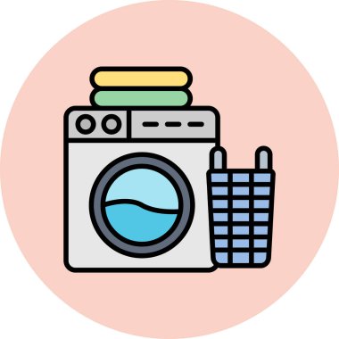 çamaşır makinesi ikon vektör çizimi