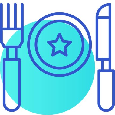 yemek çatal çatal simgesi doldurulmuş ana hatları biçiminde