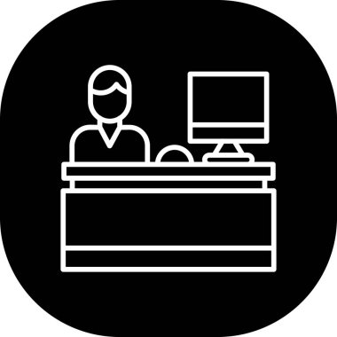 Otelde. Web simgesi basit illüstrasyon