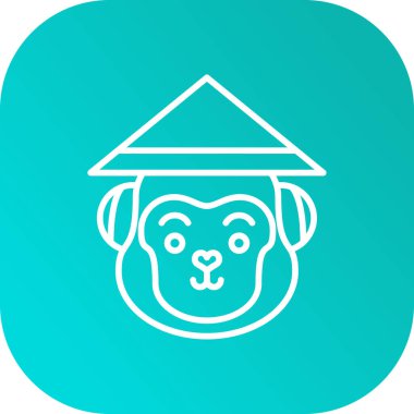 maymun başı simgesi soyut arkaplanda izole edildi