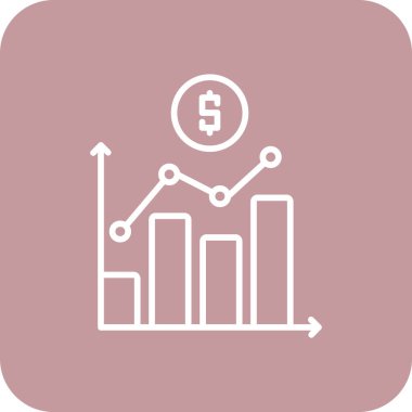 Dolar ve grafiğin vektör simgesi