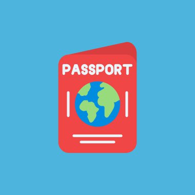 Düz gölge biçimine sahip pasaport simgesi