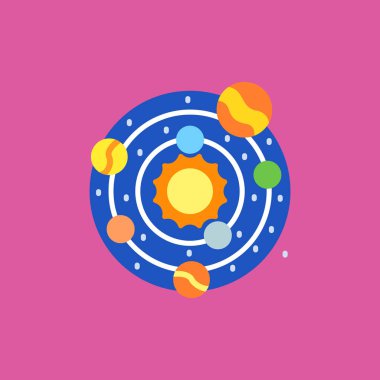 Dünya ikonu, gezegen, güneş, ay