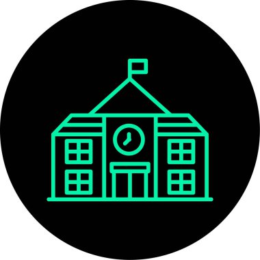 Benzersiz yapı ve saat vektör çizgisi simgesi