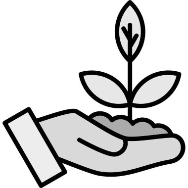 bitki el simgesi ana hat biçiminde
