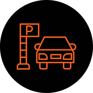 araba park simgesi vektör illüstrasyon