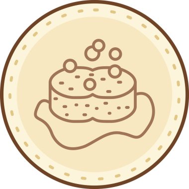 fırın ürünü pasta simgesi düz stil