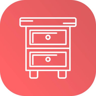 Web ve mobil uygulama tasarımınız için beyaz arkaplanda kabine simgesi vektörü, çekmece logosu konsepti