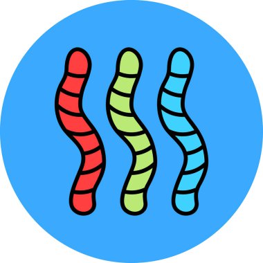 Kırmızı ve mavi renkli bir karikatür simgesinin vektör çizimi