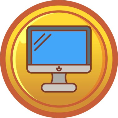 Düz vektörlü bilgisayar simgesi beyaz arkaplanda izole edildi. bilgisayar vektörü sembolü