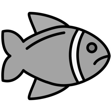 balık simgesi vektör illüstrasyonu