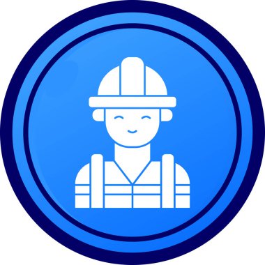 İşçi. Web simgesi basit illüstrasyon