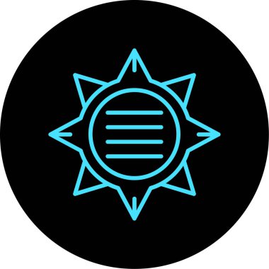 Güneş simgesinin vektör illüstrasyonu