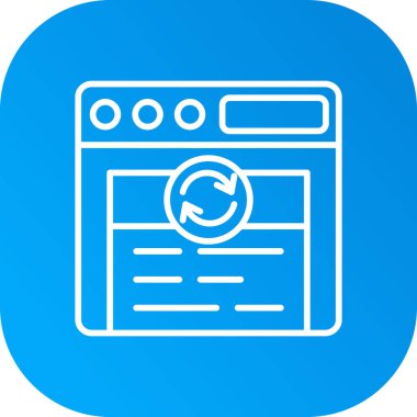 Moda düz tasarımı içerisindeki tarayıcı pencere simgesi mavi arkaplanda izole edildi