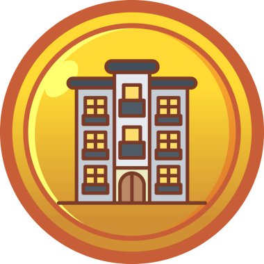 Bina. Web simgesi basit illüstrasyon