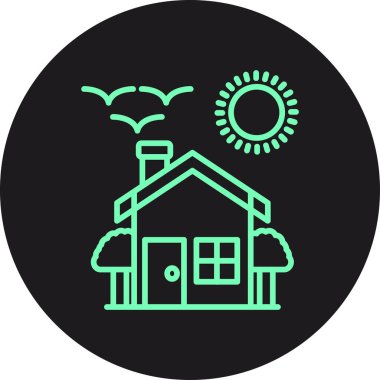 Bir ev simgesinin vektör illüstrasyonu