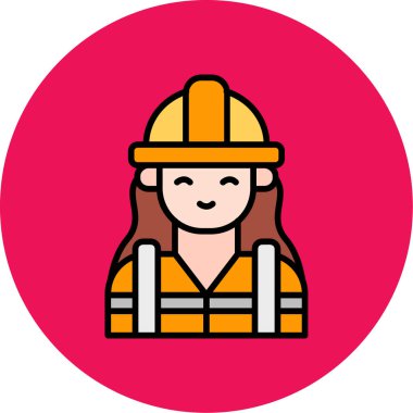 Bir kadın itfaiyeci ikonunun vektör çizimi