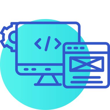 bilgisayar kodlama web simgesi - taslak biçimi