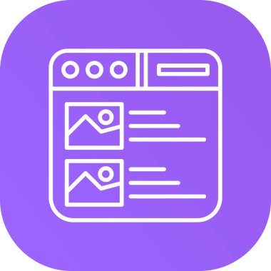 Tarayıcı pencere simgesi, vektör illüstrasyonu beyaz arkaplanda izole edildi